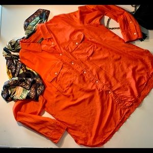 Ralph Lawrence Bright Safari Orange Blouse